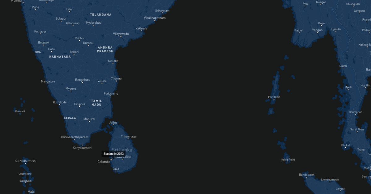 Starlink availability map