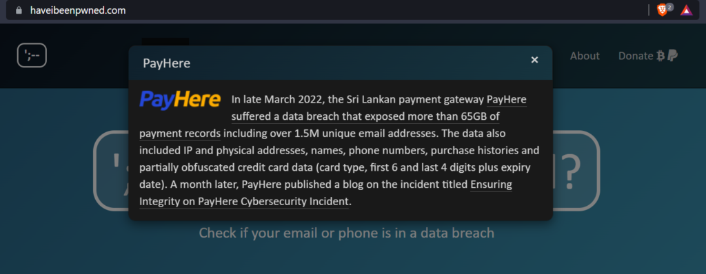 Details of the April 2022 PayHere hack