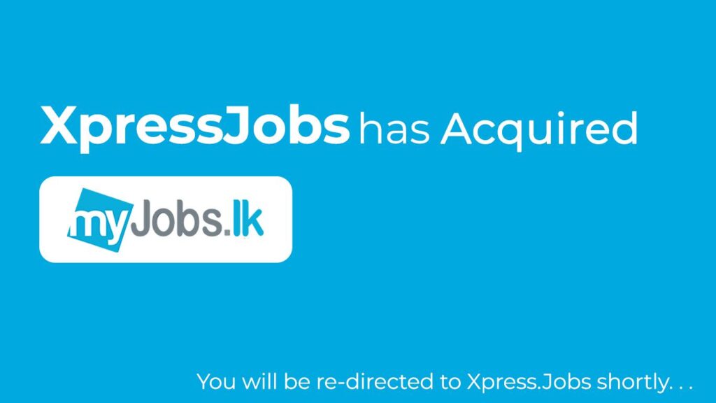 Image with the highlight text "XpressJobs has Acquired MyJobs.lk"